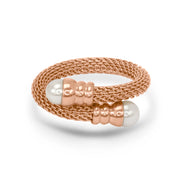 CUBANIQ PEARL COIL STATEMENT RING FOR WOMEN ROSE GOLD