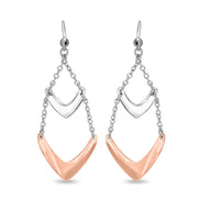 CUBANIQ ZENITH LAYERED CHEVRON DROP EARRINGS FOR WOMEN