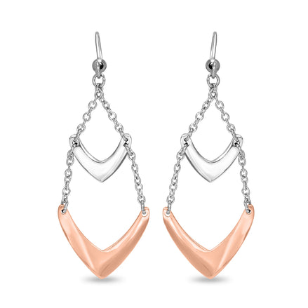 CUBANIQ ZENITH LAYERED CHEVRON DROP EARRINGS FOR WOMEN