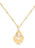 CUBANIQ OVAL STONE FLORAL PENDANT NECKLACE