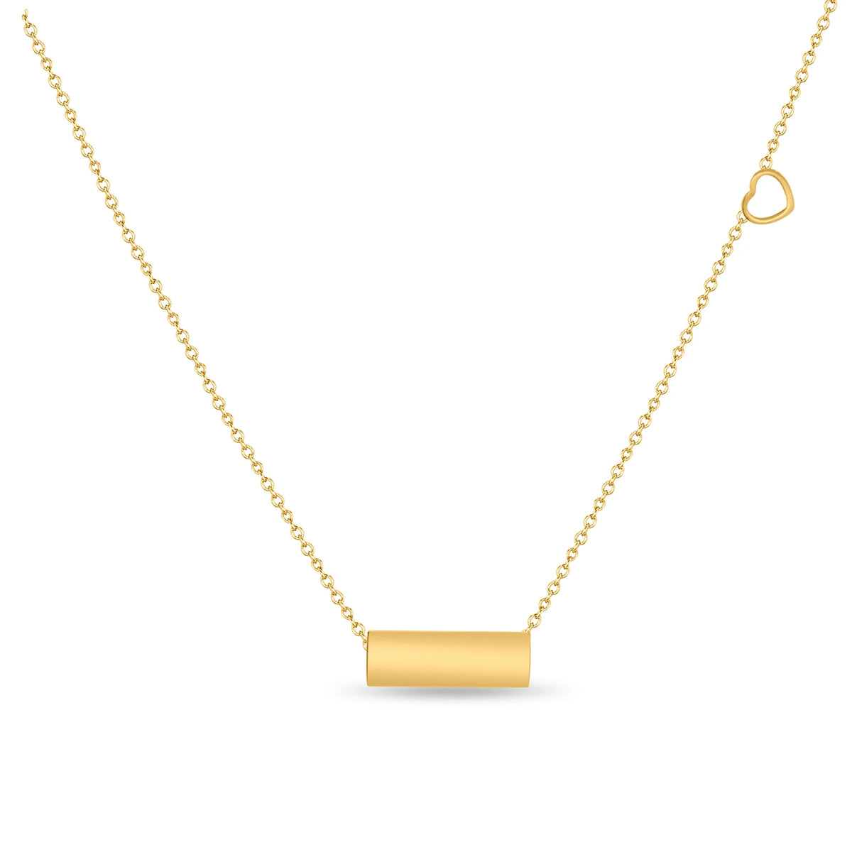 CUBANIQ HEART BAR PENDANT NECKLACE